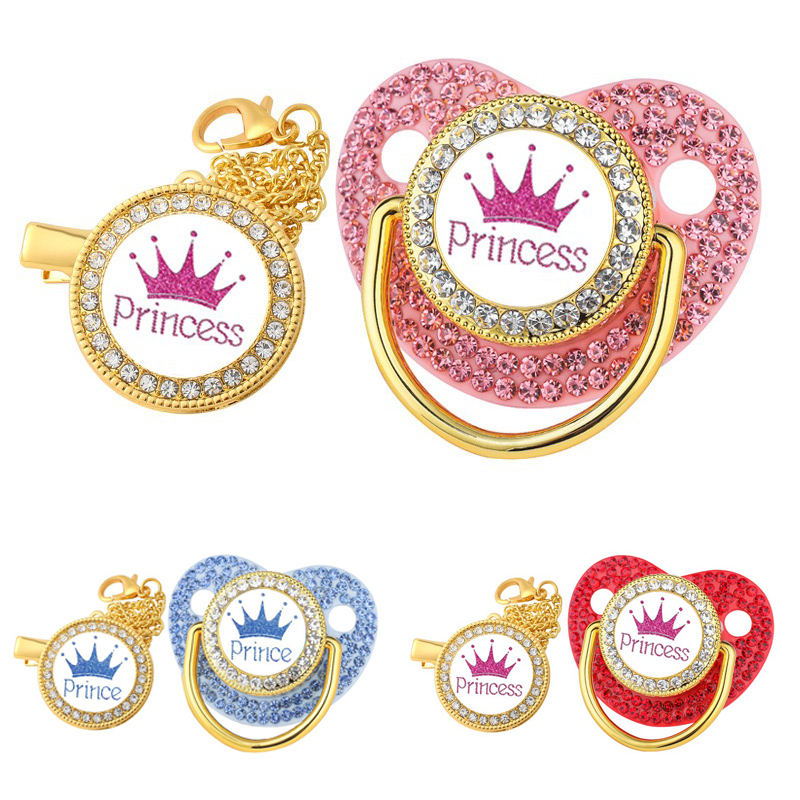 Baby Products Nipples - Luxo Coroa Chupeta Clipe Cadeia Set,